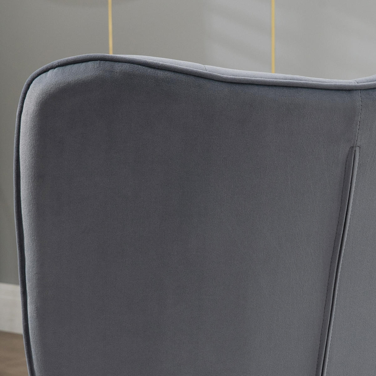 SESSEL mit Fusstütze DE-17428 Dunkelgrau - Dunkelgrau, Metall (71/99/77cm) - ComfortXL