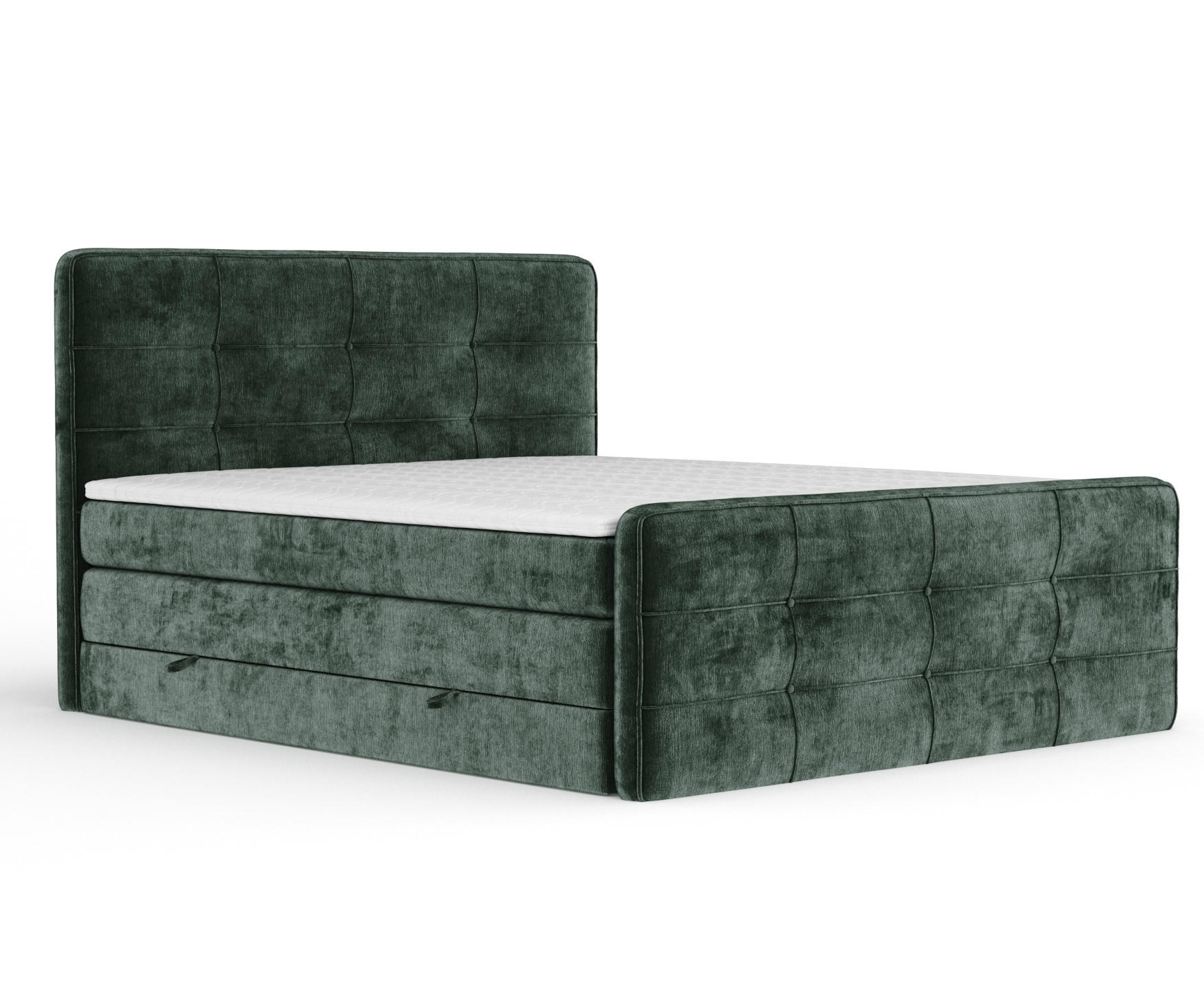 BOXSPRINGBETT Semplice Grün 140/200 cm - Schwarz/Grün, Holz/Holzwerkstoff (140/200cm) - Maison de Reve