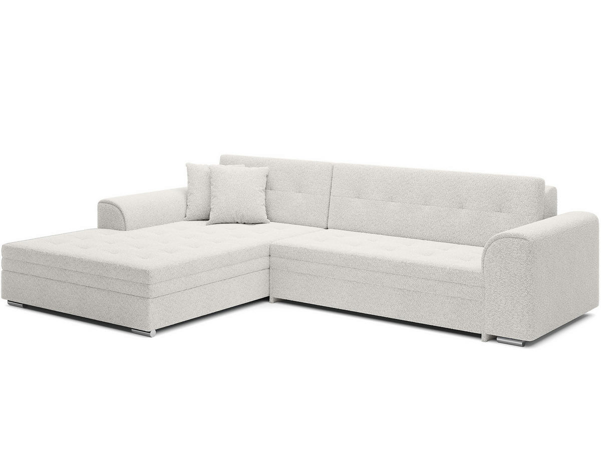 ECKSOFA SORENTO mit Schlaffunktion & Delfin-Mechanismus – Wohnlandschaft in L-Form 296 cm - Weiß, Kunststoff (296/78cm) - Wohnideebilder