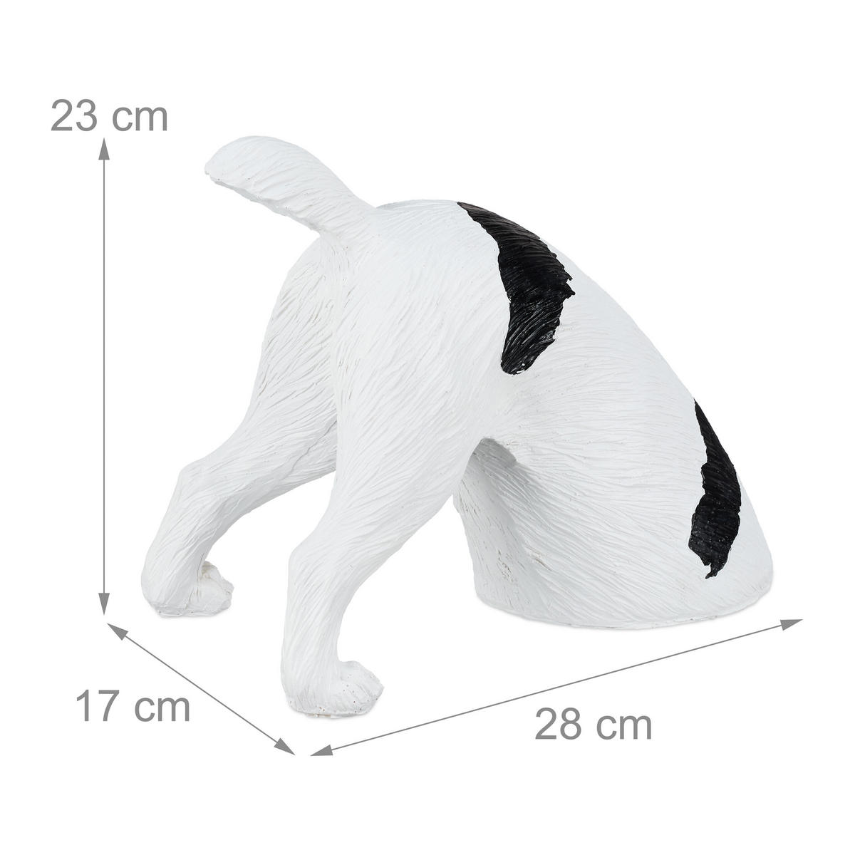 HUND-GARTENFIGUR - Weiß, Kunststoff (28/23/17cm) - Relaxdays
