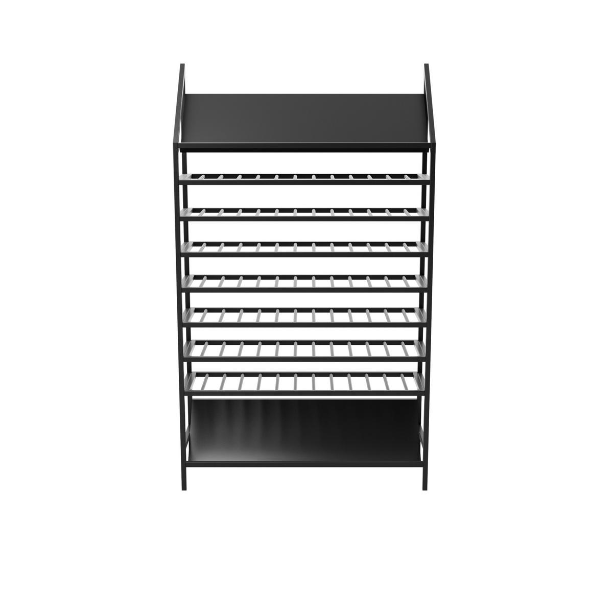 WEINREGAL Burgundy für 104 Flaschen, Metall, schwarz - Schwarz, Metall (100/170/30cm) - Metalo Pro