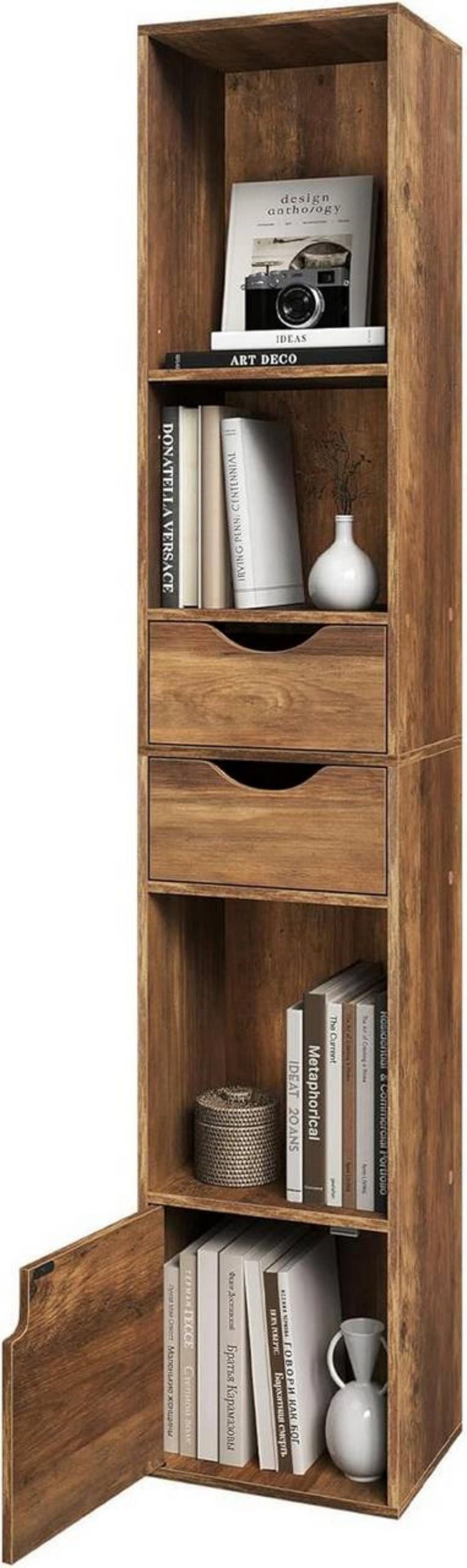 BÜCHERREGAL 30x158x24 cm, Braune Holzoptik - Teakfarben, Holzwerkstoff (30/158/24cm) - Woltu