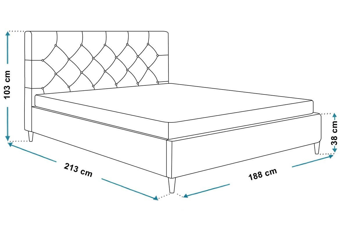 POLSTERBETT LUX Boston mit Kopfteil, 180 x 200 cm, Doppelbett mit Lattenrost aus Holz, Kunstleder Weiß, Füße in Farbe: Braun - Weiß, Holz/Textil (180/200cm) - Alpi-Möbel