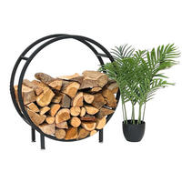 KAMINHOLZREGAL Innen Metall Schwarz Stehend Rund 60 cm - Schwarz, Metall (60/62/20cm) - DanDiBo