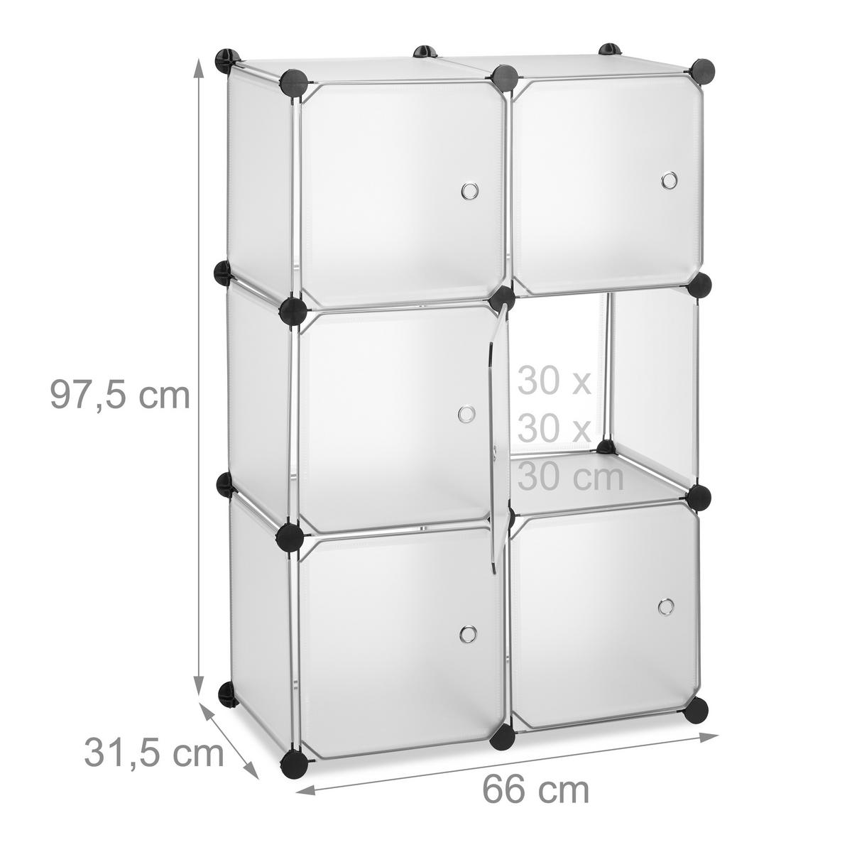 REGALSYSTEM - Transparent, Kunststoff/Metall (66/97.5/31.5cm) - Relaxdays