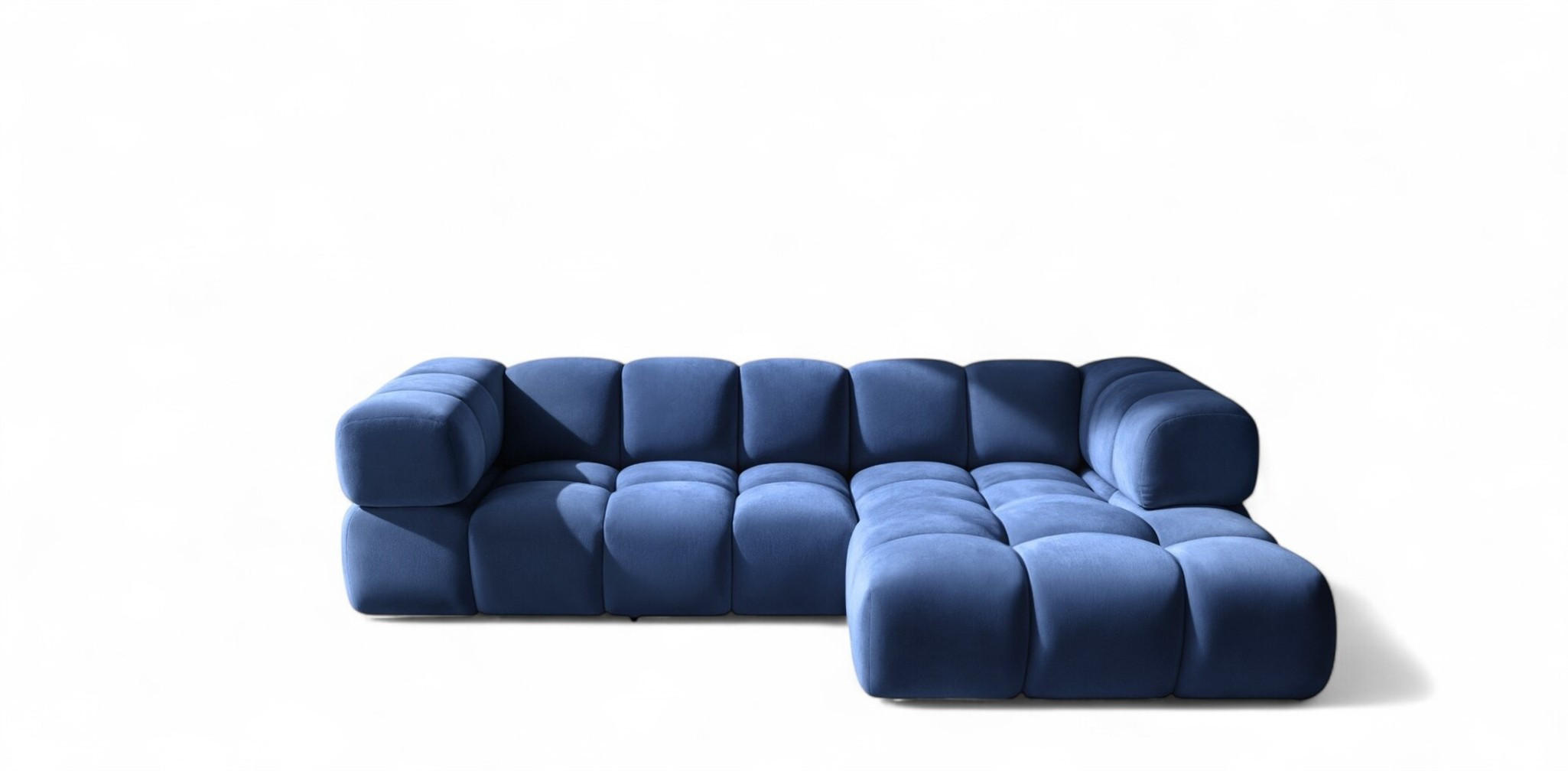 ECKSOFA Blanche In Bluvel - Blau, Holzwerkstoff/Textil (150/280cm) - Fun Möbel