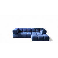 ECKSOFA Blanche In Bluvel - Blau, Holzwerkstoff/Textil (150/280cm) - Fun Möbel