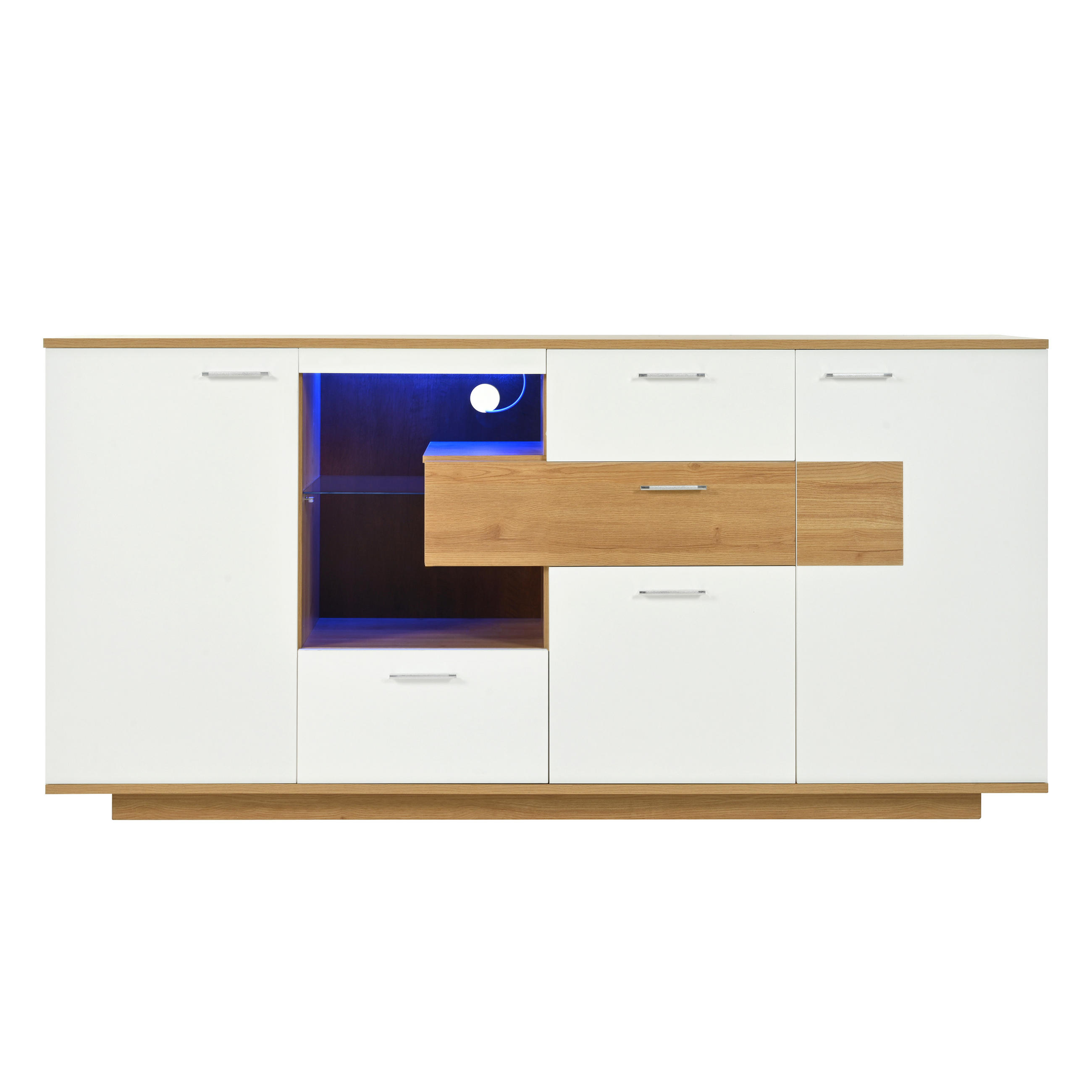 SIDEBOARD Weiß 160/40/77 cm - Weiß, Holzwerkstoff (40/77/160cm) - Urban Meuble