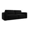 3-SITZER SOFA mit Schlaffunktion Samt Stoff Schwarz - Schwarz, Kunststoff/Textil (242/91/100cm) - Makamii