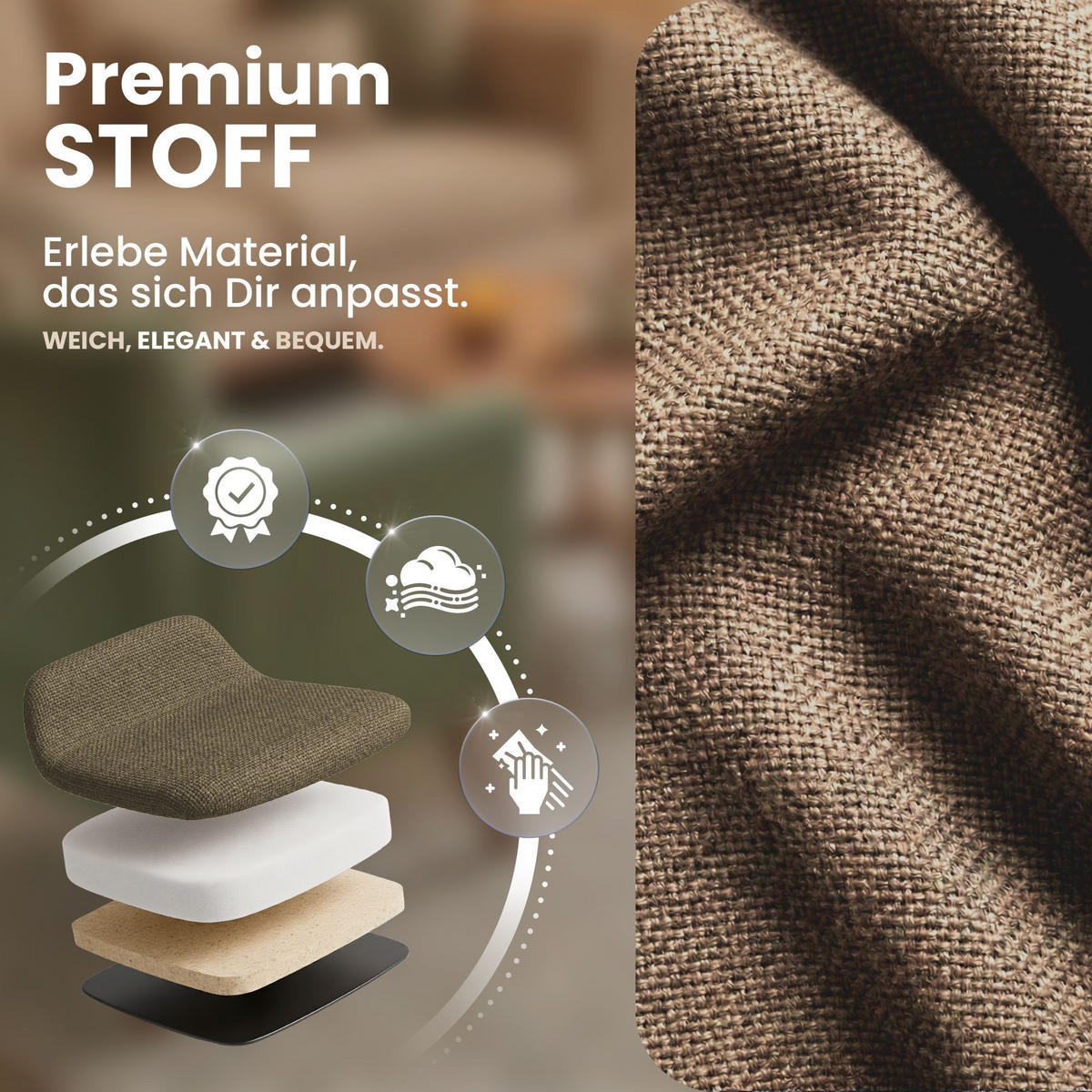 ARMLEHNENSTUHL Stoff Taupe - Taupe/Schwarz, Textil/Metall (56/81/62cm) - CLP