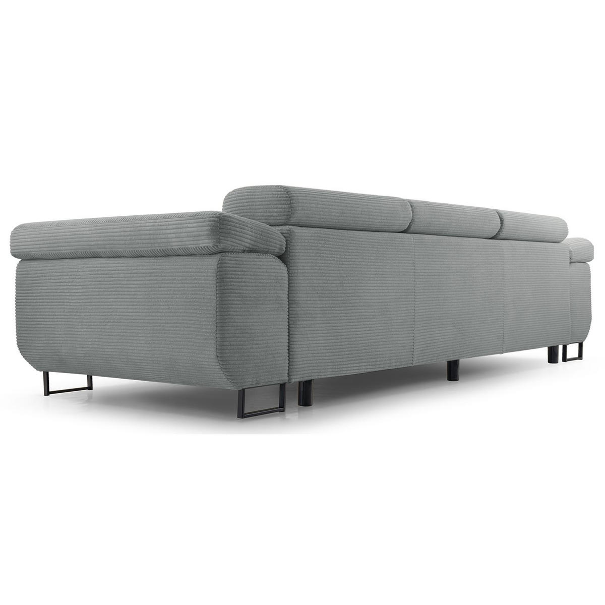 3-SITZER SOFA Capurso Graubraun Cord - Graubraun/Schwarz, Textil/Metall (274/90/98cm) - Selsey