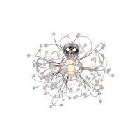 LED-DECKENLAMPE Ø52cm, Silber Kristall - Chromfarben/Transparent, Kunststoff/Metall (52/52/35cm) - meineWunschleuchte