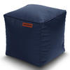 SITZSACK-HOCKER 40x40cm - KUNSTLEDER - Dunkelblau, Textil (40/40/40cm) - Green Bean