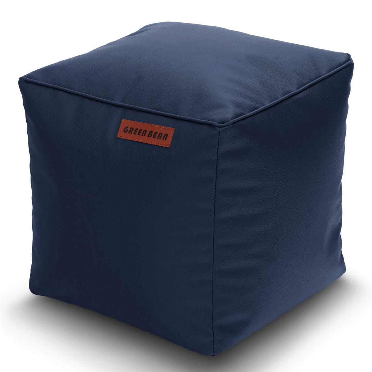 SITZSACK-HOCKER 40x40cm - KUNSTLEDER - Dunkelblau, Textil (40/40/40cm) - Green Bean