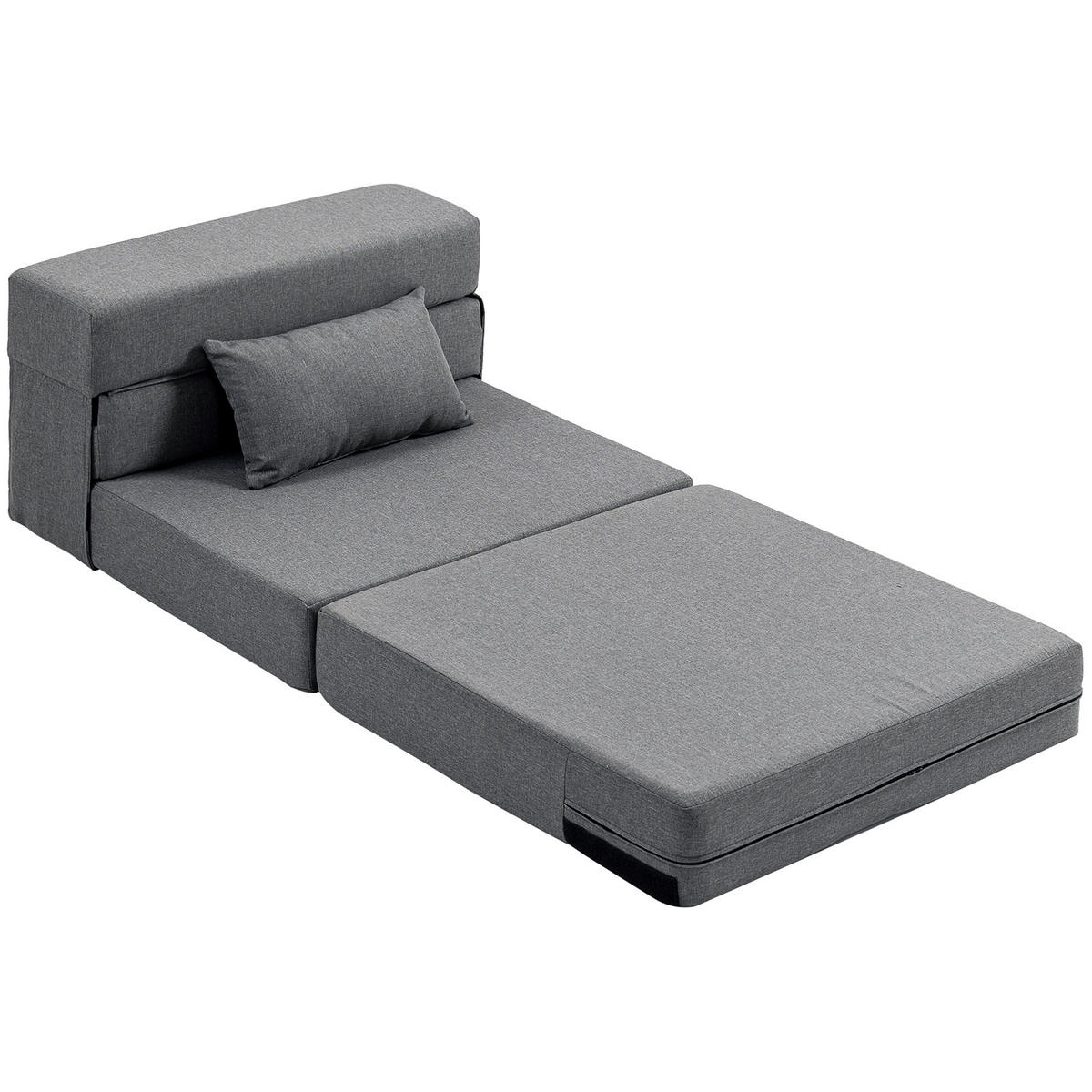 SCHLAFSESSEL DE-14601 pliables, inkl. Kissen Grau - Grau, Textil (80/15/210cm) - ComfortXL