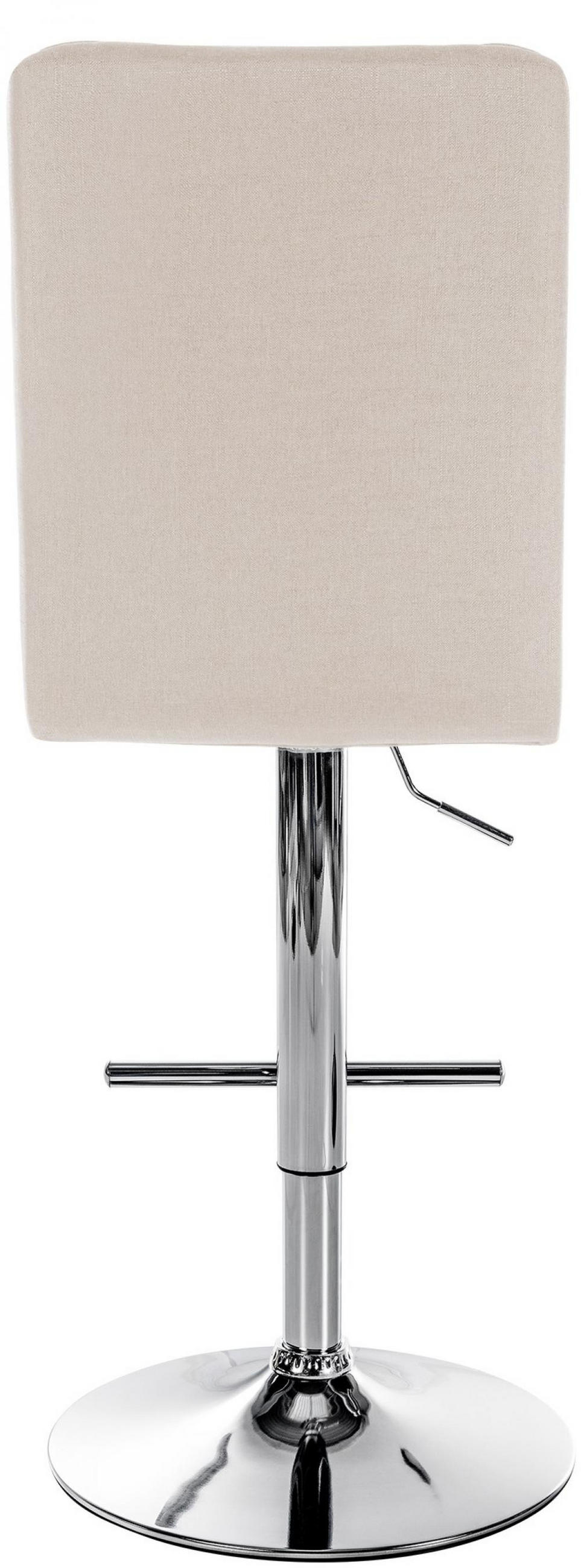 BARHOCKER Stoff creme - Chromfarben/Creme, Textil/Metall (45/112/54cm) - CLP