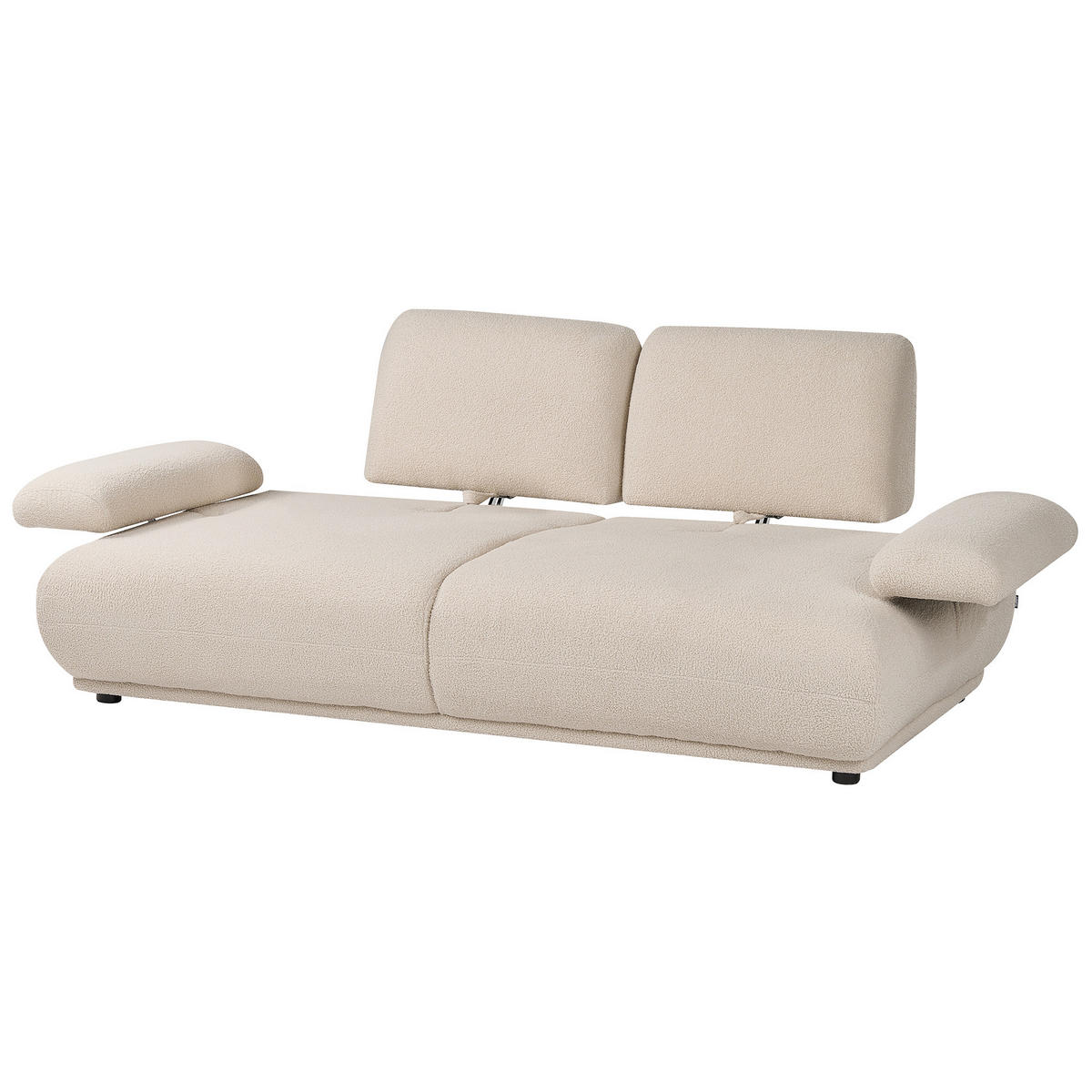 3-SITZER-SOFA Bouclé Beige Nacka - Beige/Braun, Textil (211/89/110cm) - Beliani