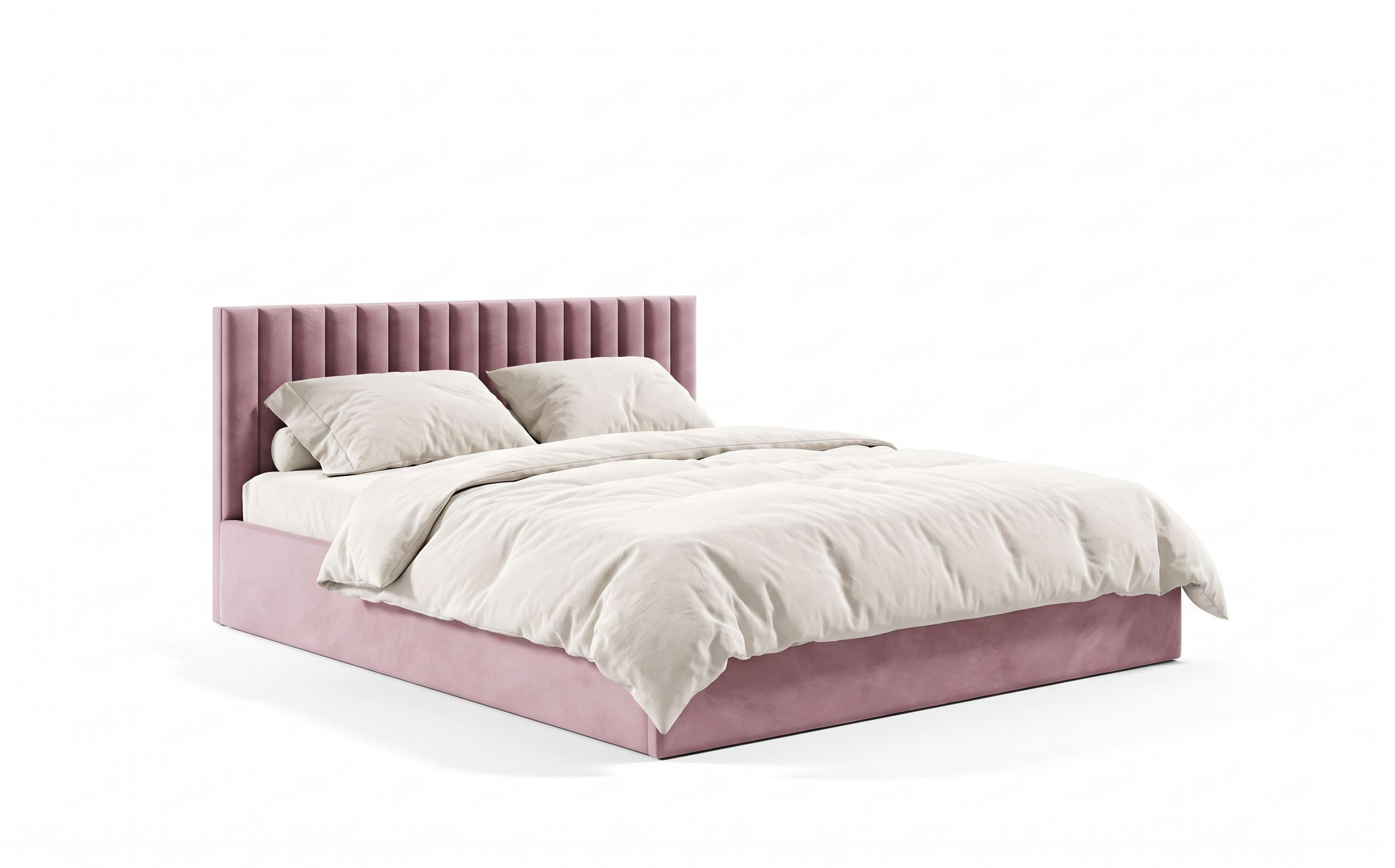 POLSTERBETT Fame Rosa 200x200 cm, mit Bettkasten und Paneel-Kopfteil - Rosa, Holzwerkstoff/Textil (200/200cm) - Bettso