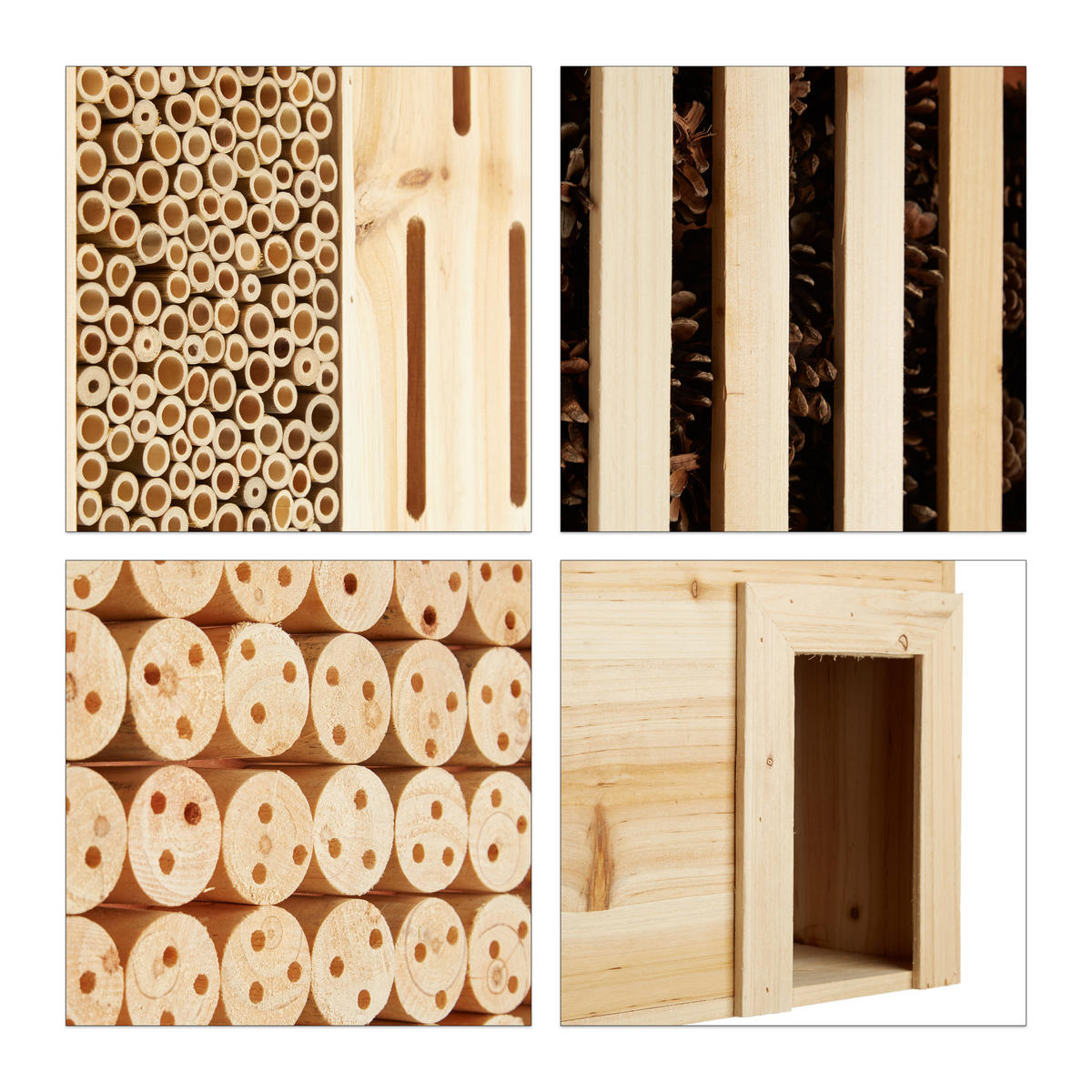 INSEKTENHOTEL - Hellbraun, Holz (57/118/24cm) - Relaxdays