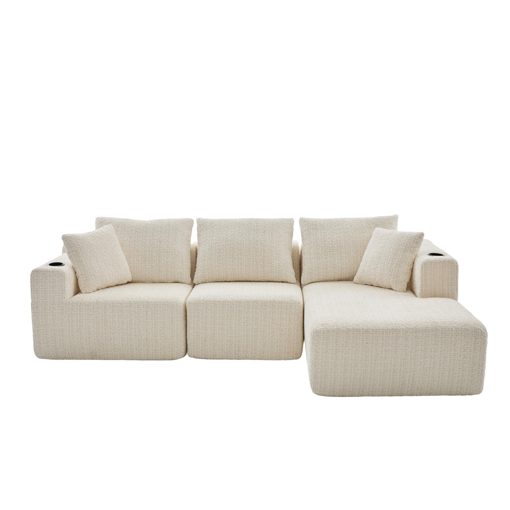 Okmyhome Ecksofa Beige 261x165 cm