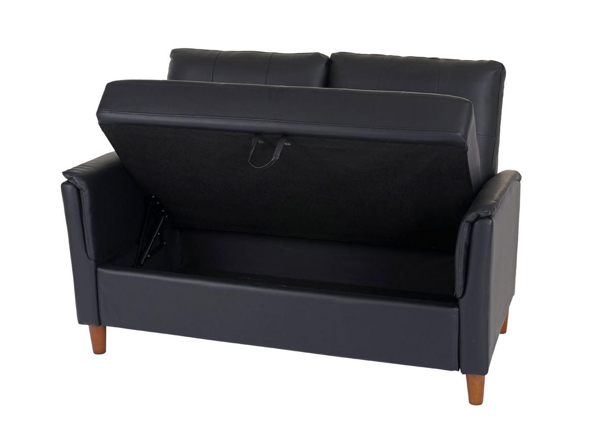 2-SITZER SOFA Schwarz - Schwarz, Textil (135/87/78cm) - MCW