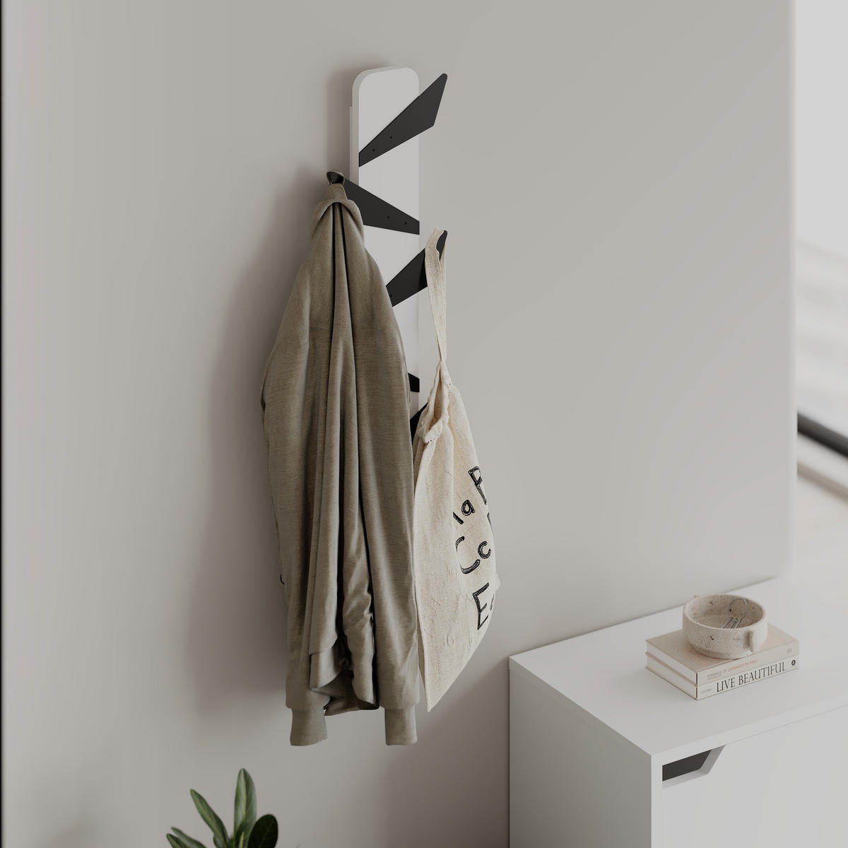 WANDGARDEROBE Alesta Weiß 10/75/4.5 cm - Weiß, Holzwerkstoff (10/75/4.5cm) - Decortie