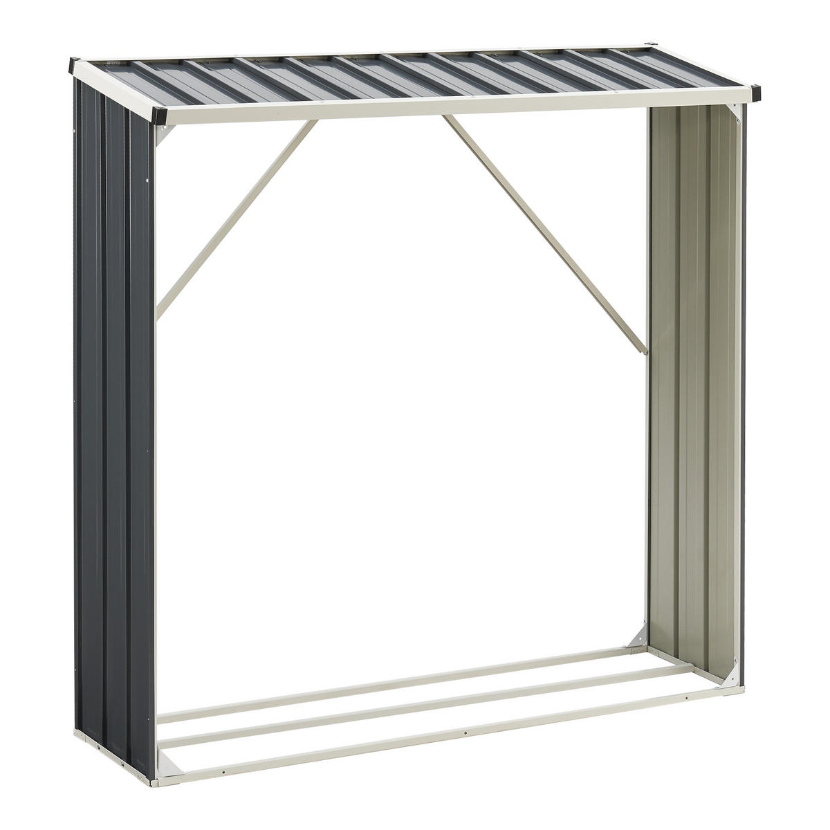 BRENNHOLZUNTERSTAND Kalmar - Anthrazit, Metall (155/157/45cm) - casa.pro