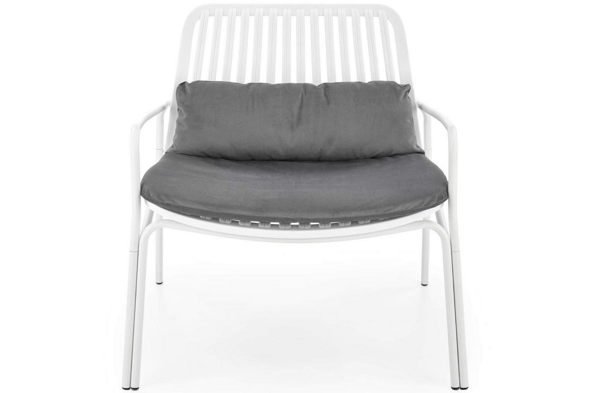GARTENSESSEL ZALIO modern, weiß/grau - Weiß/Grau, Metall (75/66/71cm) - KONSIMO®