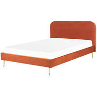 POLSTERBETT 160/200cm Smaragdgrün Flayat - Orange, Textil (160/200cm) - Beliani