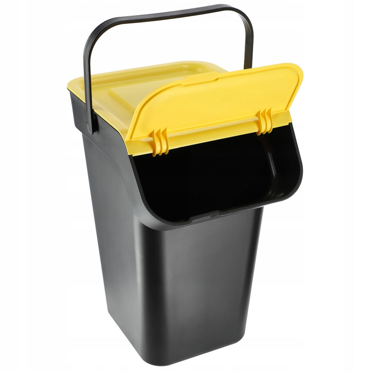 ABFALLEIMER, 4X25L, Schwarz - Blau/Gelb, Kunststoff (27/57cm) - KADAX