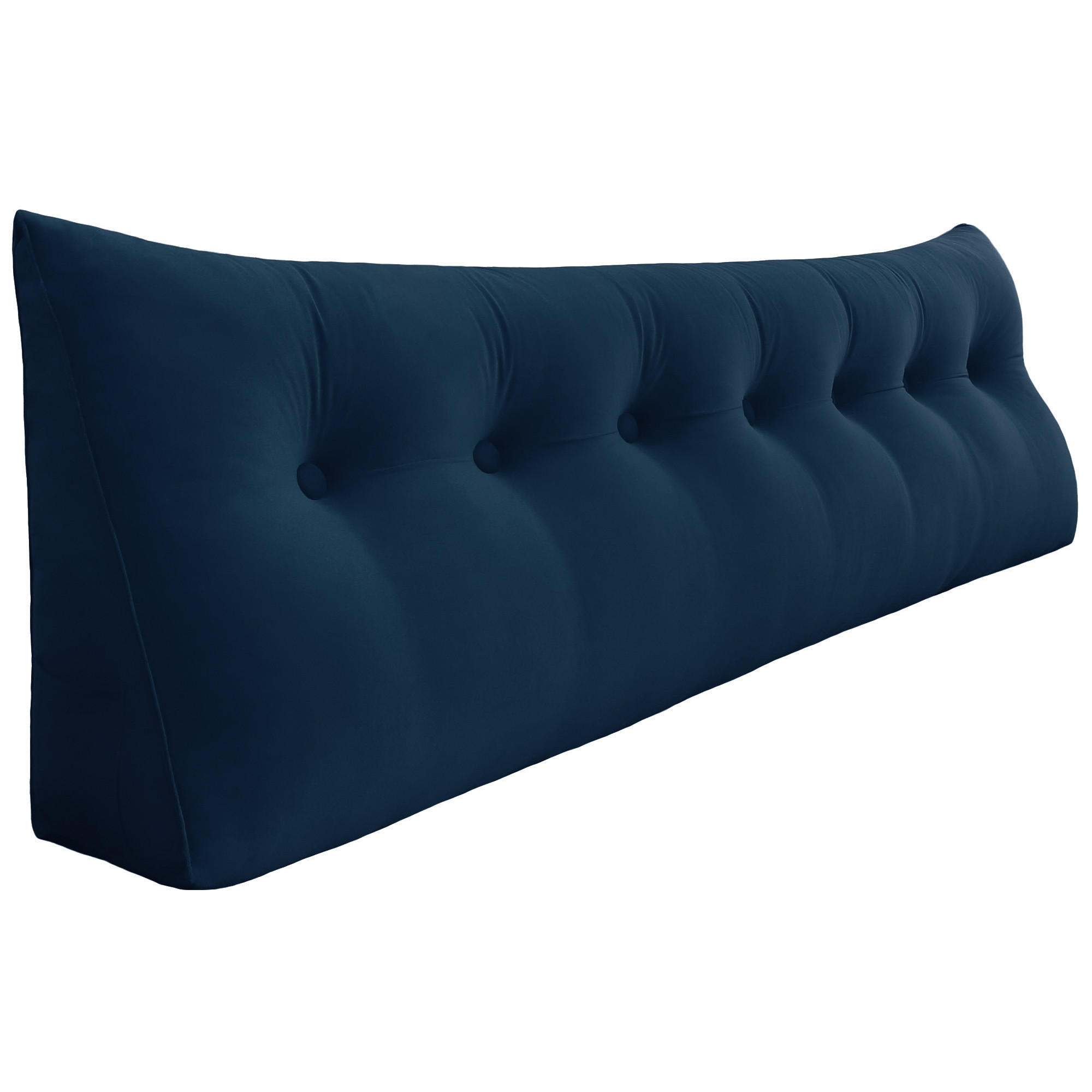 RÜCKENKISSEN für Bett Samt Blau 200 cm - Blau, Textil (50/200cm) - Vercart