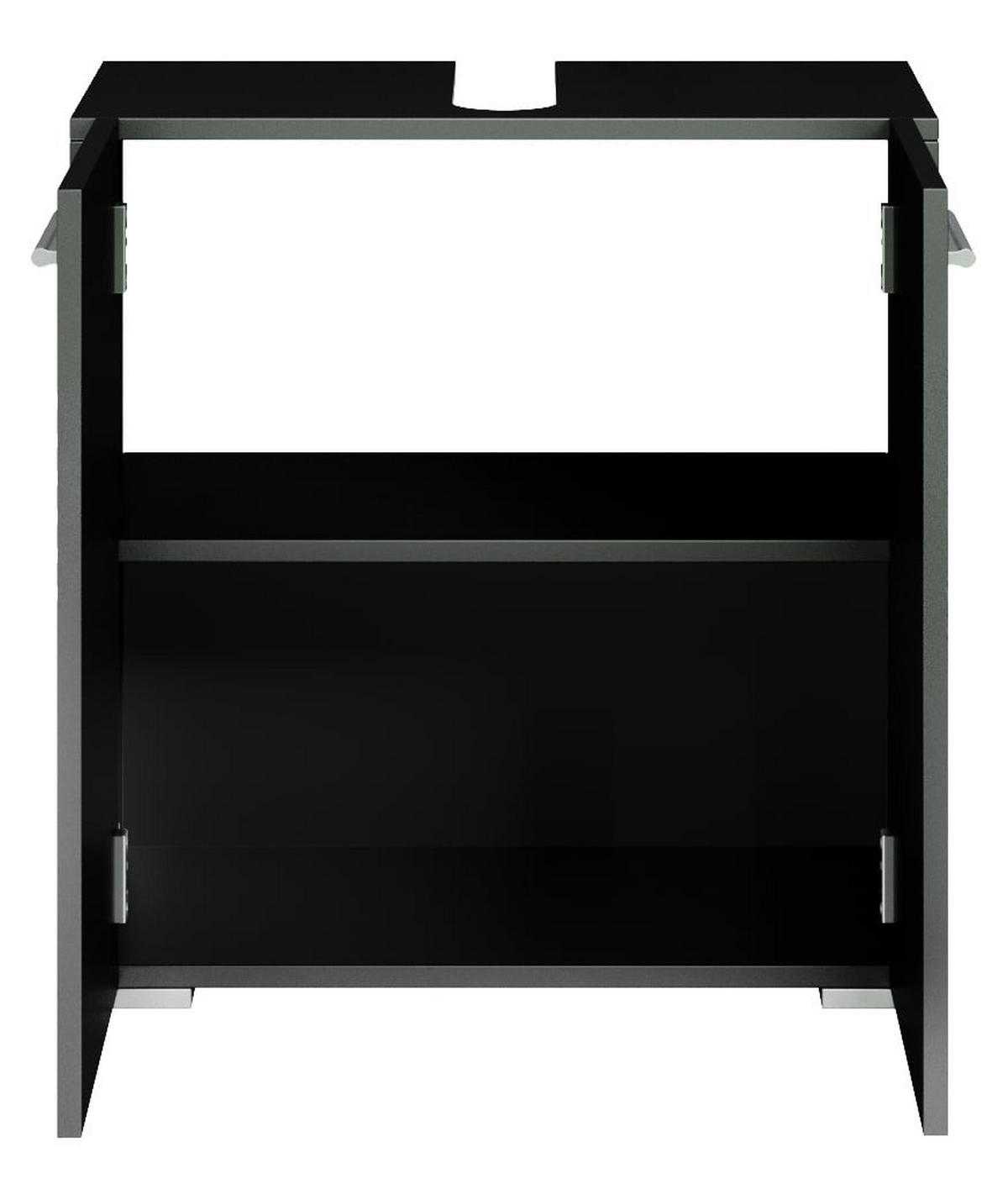 WASCHBECKENUNTERSCHRANK Jupiter 2 Türen Schwarz - 60 x 30 x 60 cm - Schwarz, Holz (60/60/30cm) - Badplaats