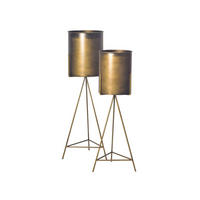 PFLANZENSTÄNDER 2er-Set PONZA, Eisen, Gold, Ø 32 x 89 cm - Goldfarben, Metall (32/89/32cm) - KADIMA DESIGN