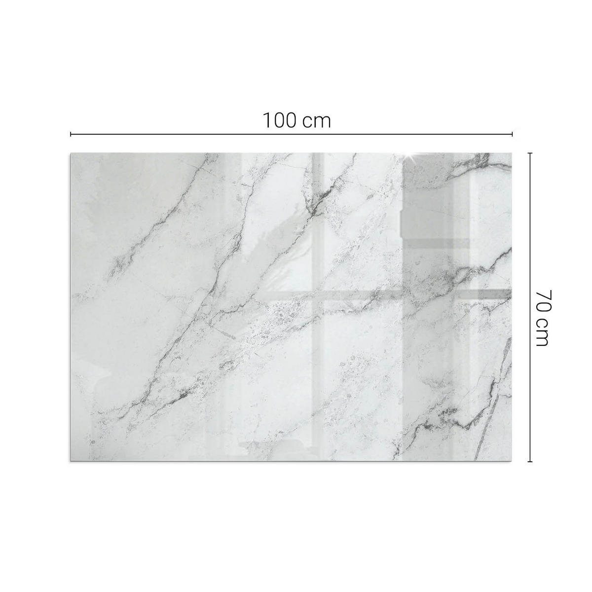 GLASPLATTE für Kamin 100x70 cm Weiß - Weiß, Glas (100/70/0.4cm) - ArtPrintCave