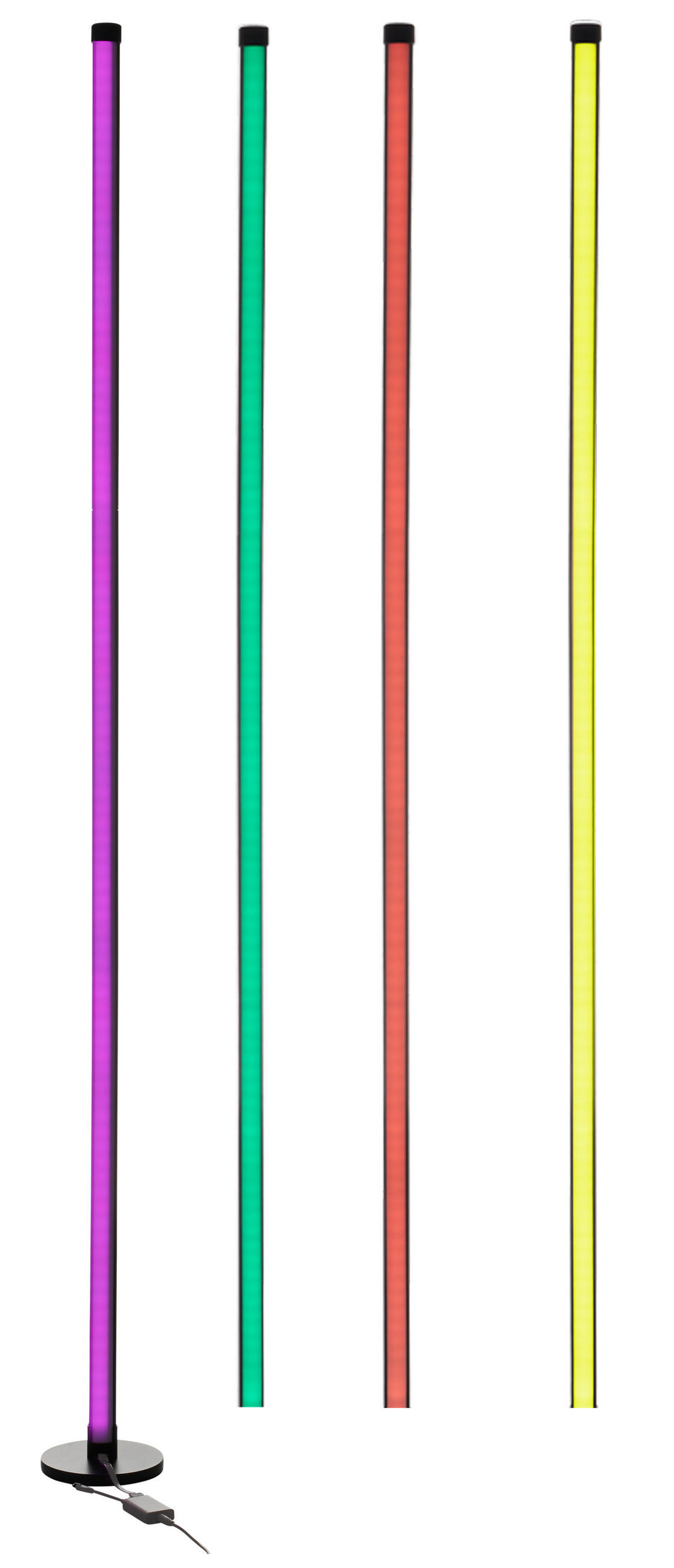 LED-ECKLAMPE - mit Fernbedienung und integriertem Musiksensor für RGB Farbeffekte in Schwarz - Schwarz, Kunststoff (15.5/15.5/147.5cm) - Northpoint