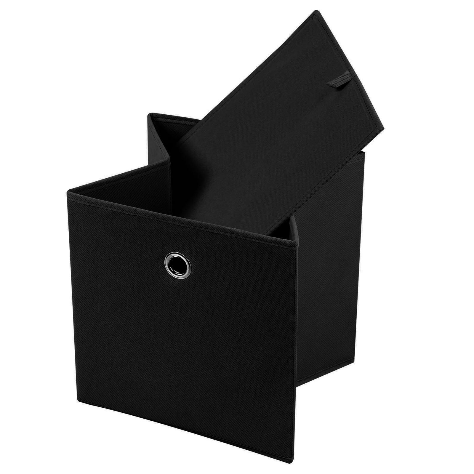 FALTBOX ELA 2ER-SET - Schwarz, Textil (27/27/27cm) - IDIMEX