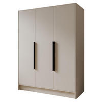 SCHRANK Kaschmir ORTO 150 g Glatt Ohne Spiegel Mit Schwarzen Griffen - Ecru/Schwarz, Holzwerkstoff (150/200/51cm) - Sepro Meble