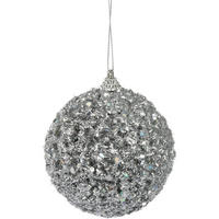 WEIHNACHTSKUGEL Glitter Ø 8 cm - Silberfarben, Kunststoff (8/8/8cm) - Home Styling Collection