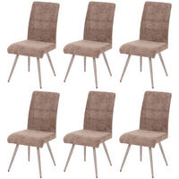ESSZIMMERSTUHL Braun 6er-Set - Braun, Textil (68/97/64cm) - MCW