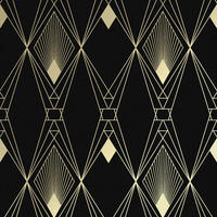 VLIESTAPETE Art Deco Schwarz-Gold - Schwarz, Papier/Kunststoff (52/1000cm) - next