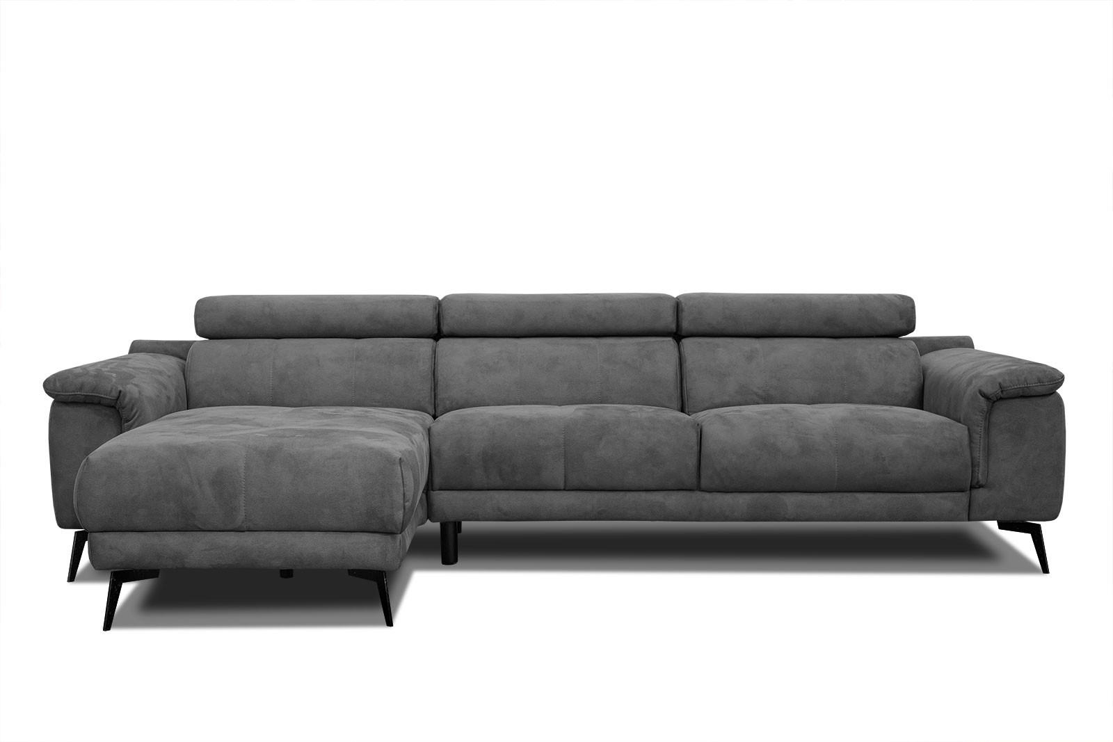 ECKSOFA FIERO 4-Sitzer, dunkelgrau - Dunkelgrau/Schwarz, Holzwerkstoff/Textil (158/269cm) - Courtois Laville