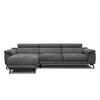 ECKSOFA FIERO 4-Sitzer, dunkelgrau - Dunkelgrau/Schwarz, Holzwerkstoff/Textil (158/269cm) - Courtois Laville