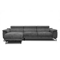 ECKSOFA FIERO 4-Sitzer, dunkelgrau - Dunkelgrau/Schwarz, Holzwerkstoff/Textil (158/269cm) - Courtois Laville