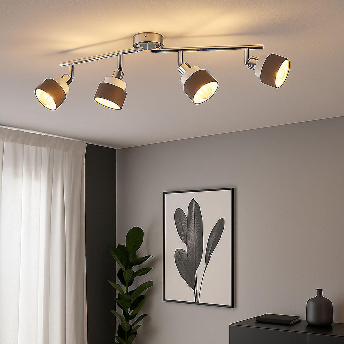 LED DECKENLEUCHTE Stahl Silber - Silberfarben, Metall (85/9/20.2cm)