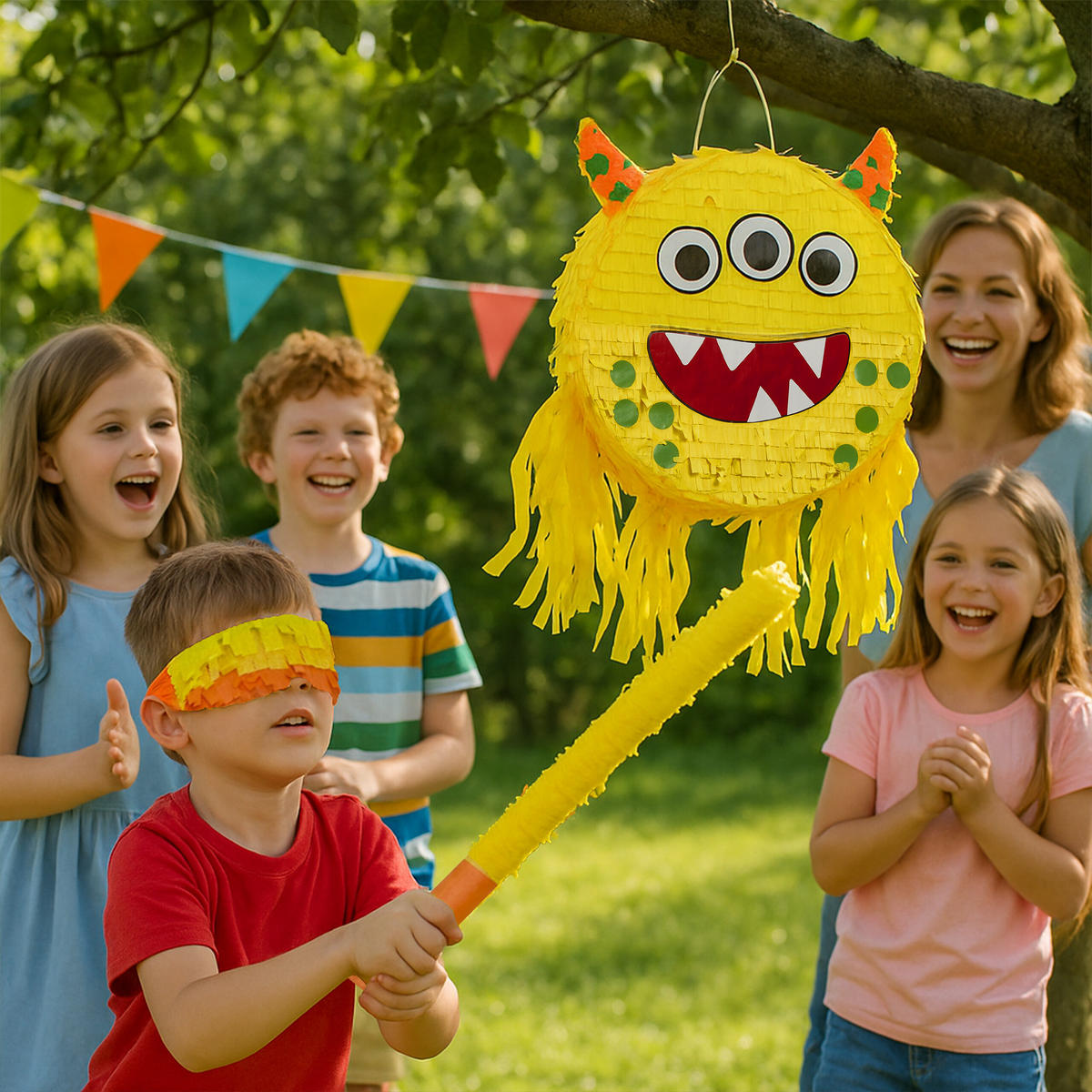 PINATA - Gelb, Papier/Wellpappe (34/35/9cm) - Relaxdays