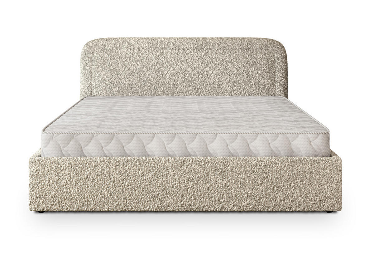 POLSTERBETT BENIRA Q 120x200 cm mit Bettkästen - Beige - Beige, Holz/Textil - MASSENO
