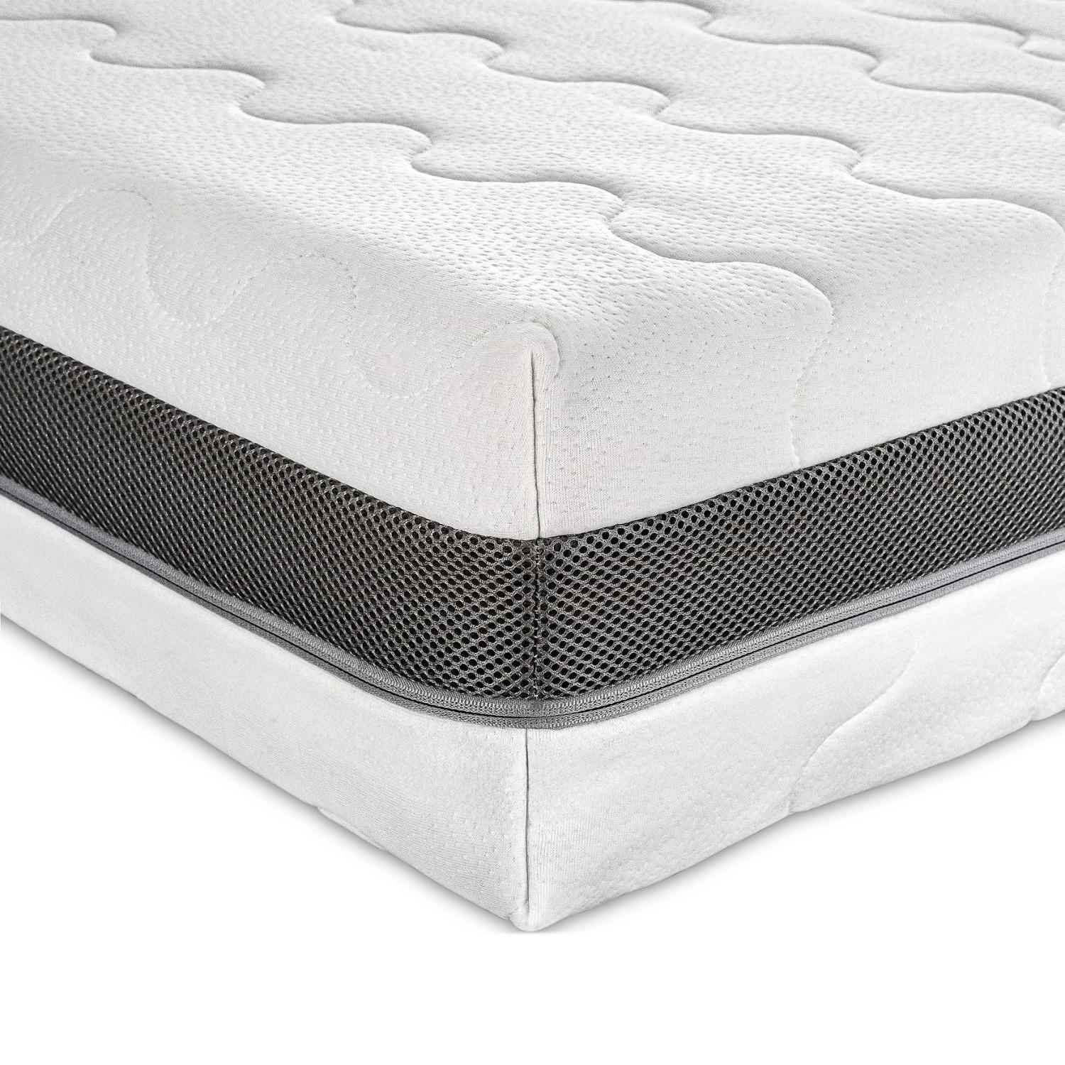 MATRATZE 180x200 cm H3+H4 Höhe 18cm - Öko Tex zertifizierte Matratze 180x200 mit waschbarem Bezug - Weiß, Textil (180/200cm) - Sleepneo