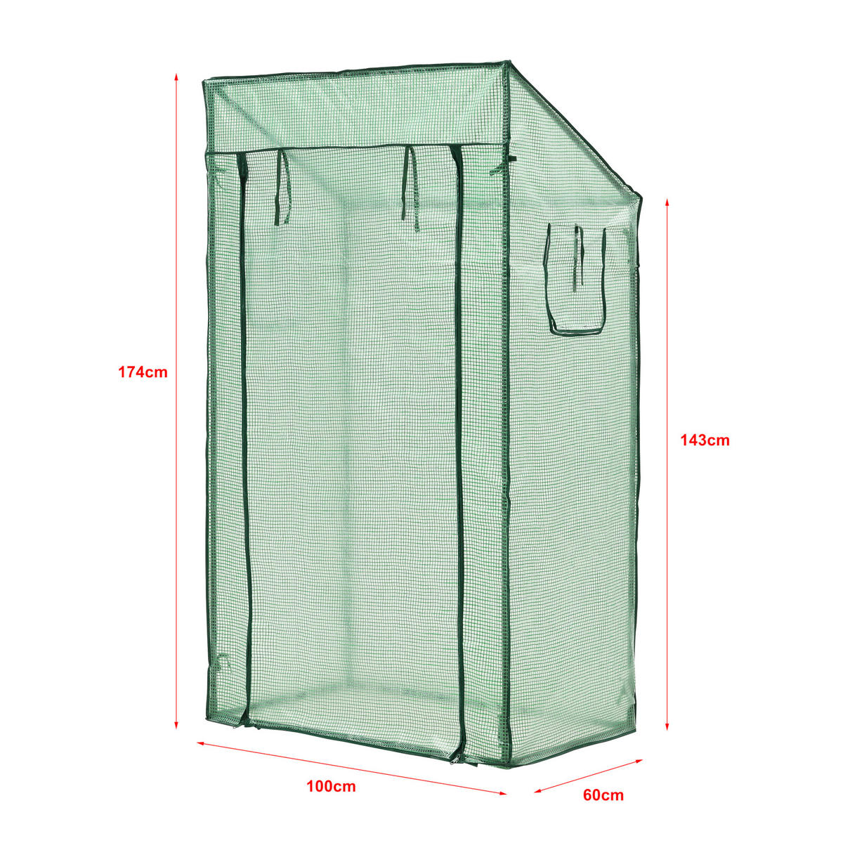 GEWÄCHSHAUS Marzano - Grün, Kunststoff (100/174/60cm) - [en.casa]