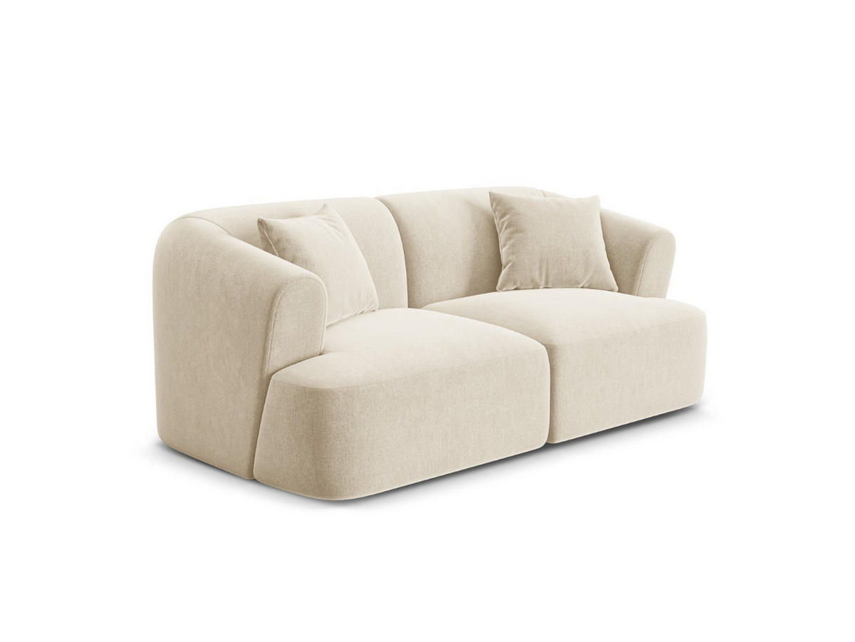 MODULARES-SOFA Campi aus Samt leichtes beige 2 Sitzplätze - Creme, Textil (90/70/180cm) - Cosmopolitan Design