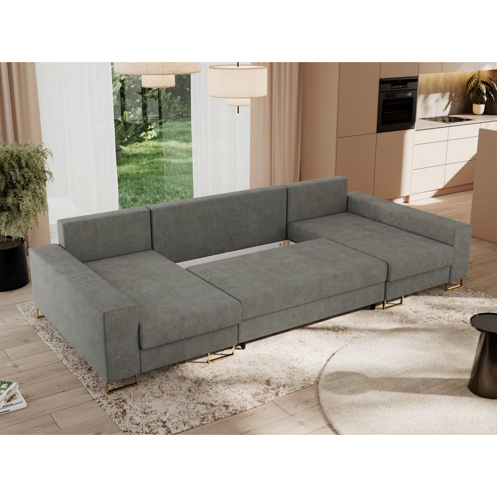 Thumbnail - MKS Wohnlandschaft, Grau, Textil, 5-Sitzer, U-Form, 312x95x138 cm, Wohnzimmer, Sofas & Couches, Wohnlandschaften, Wohnla...